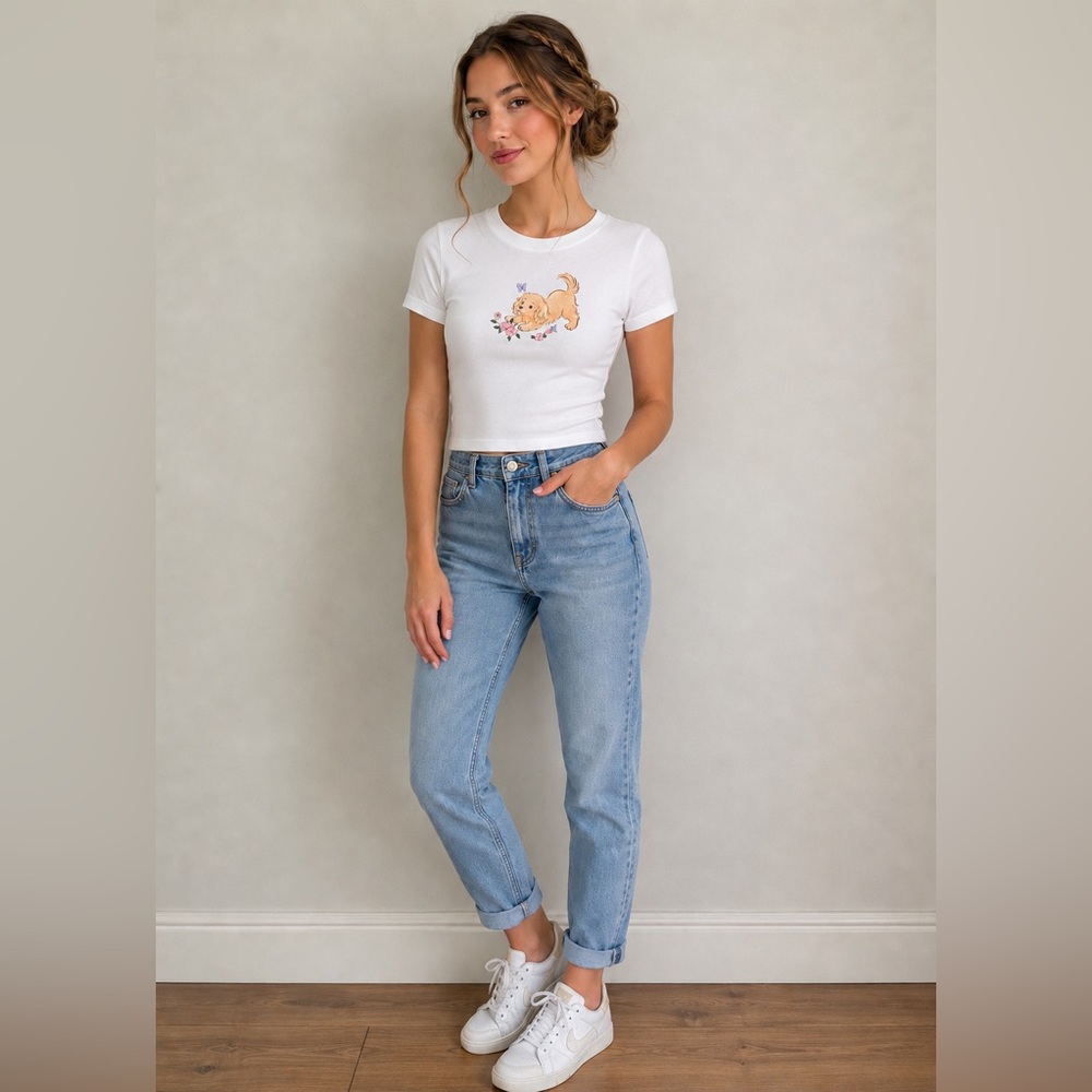 Puppy graphic baby tee